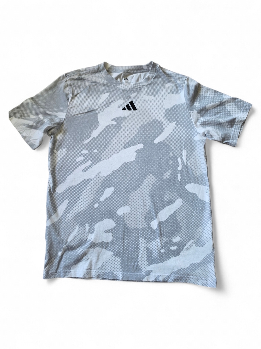 adidas Gray and White Camo Training Tee